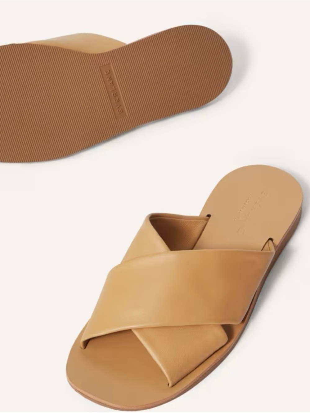 EVERLANE THE DAY CROSSOVER SANDAL - size 9 taupe